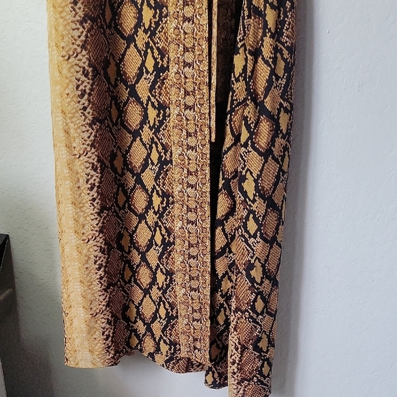 Joie Yellow Black Wrap Midi Dress V-Neck Cap Sleeve Size S - Picture 6 of 10